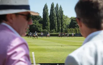 Men at Polo game